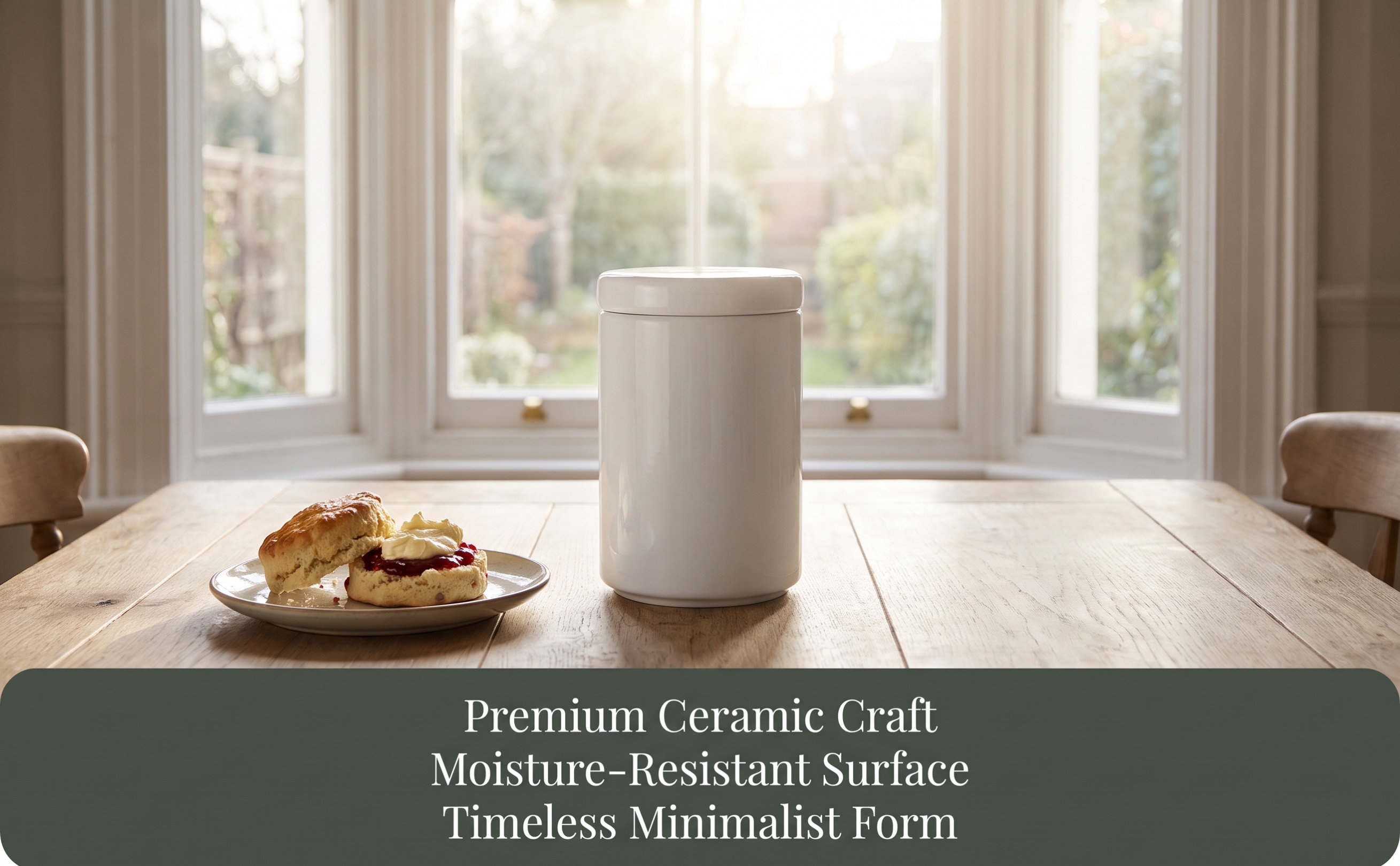 Airtight Cereal Jar - 1Pcs Clear High-Grade Ceramic Food Storage