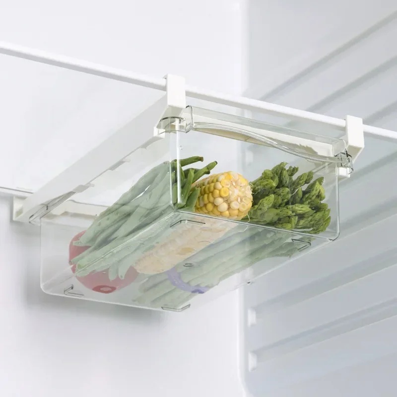 Food Storage Without Plastic - Hanging Pull Out Fridge Drawer Organizer,