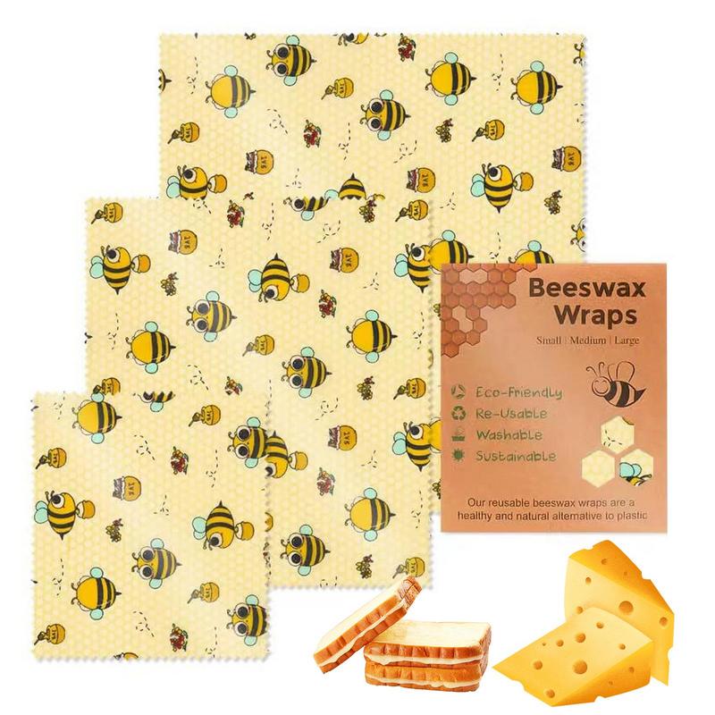 Beeswax Food Wrap - 3pcs Reusable Food Fresh Keeping Cloth