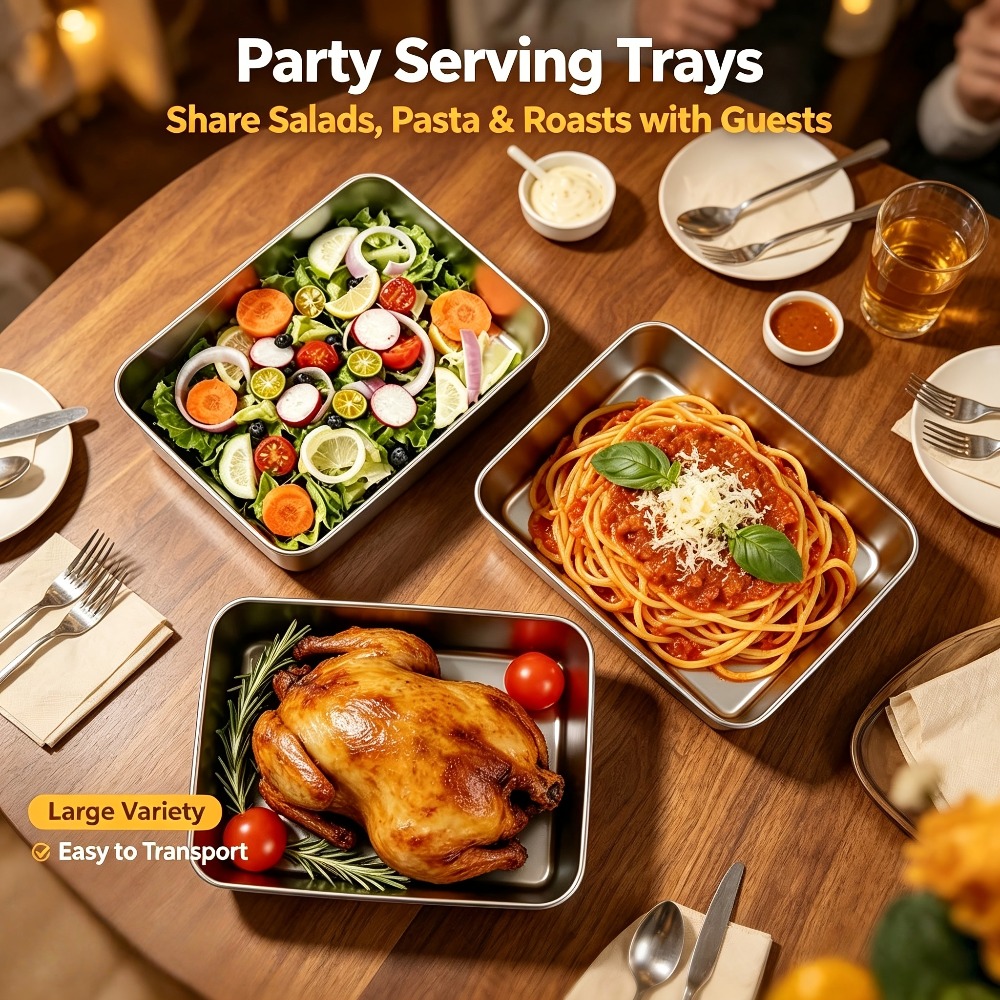 Storage Food Prep - 6pcs Stainless Steel Food Storage Tray