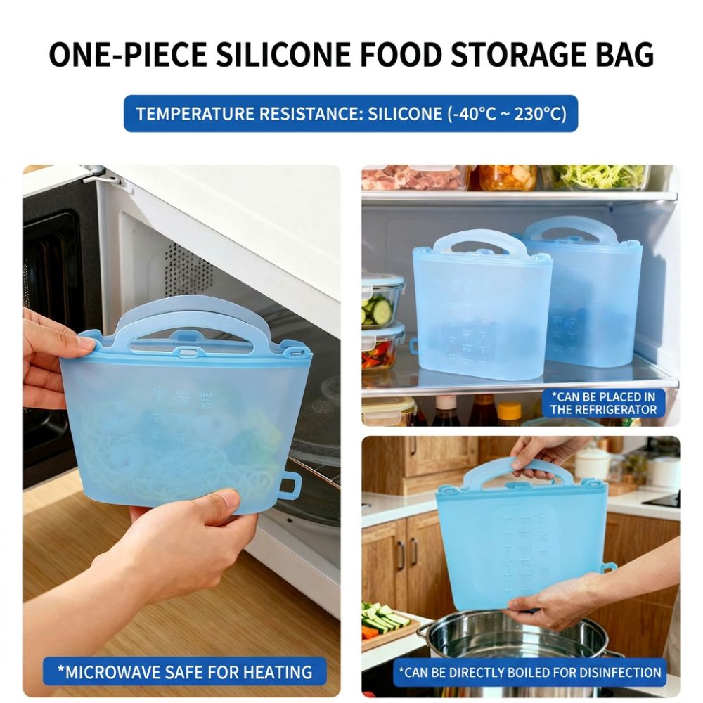 Food Storage And Temperature - 1500ml Food Storage Bags Reusable Leak-Proof