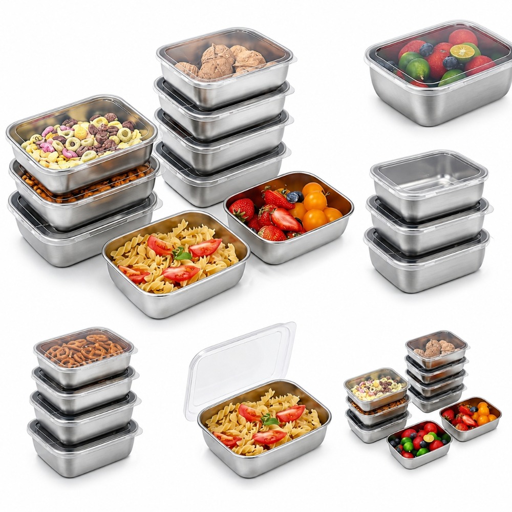 Food Storage Warehouse - 6PCS Stainless Steel Food Storage Containers