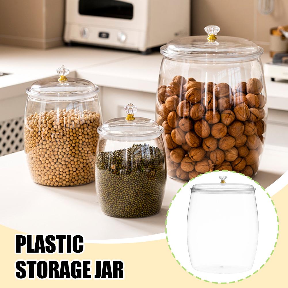 Food Storage Jars - Large Transparent Plastic Sealed Jar with