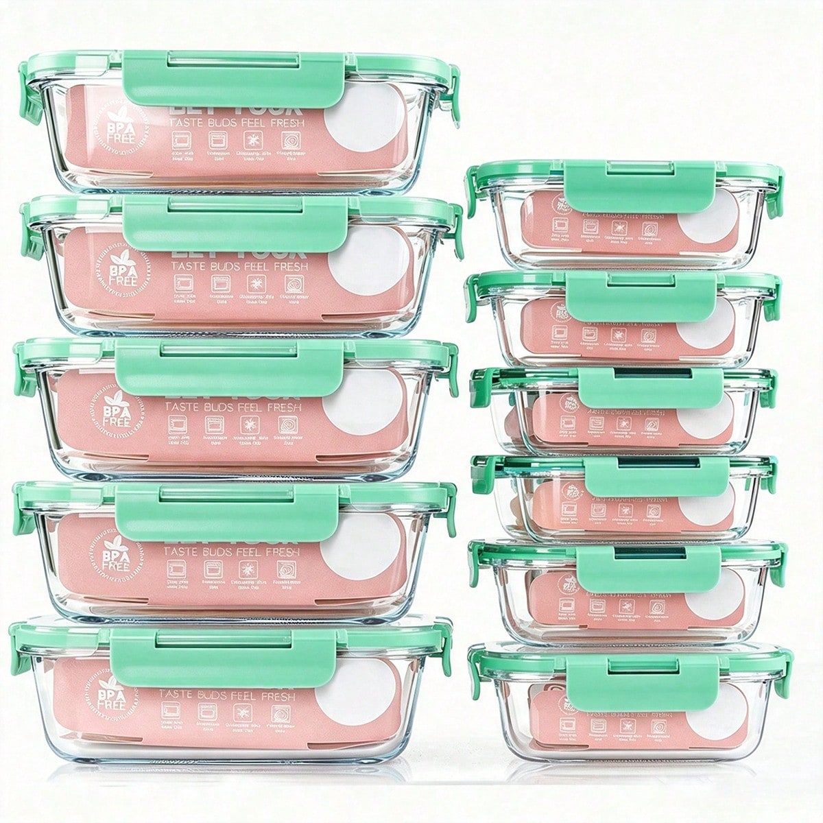 Storage Food Prep - 10 Pack Glass Meal Prep Containers,