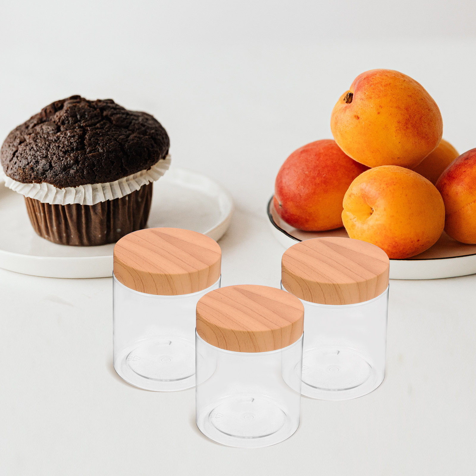 Food Storage Jars - 6Pcs Kitchen Storage Containers Airtight Clear