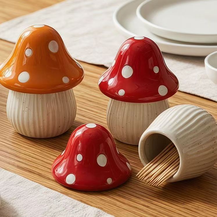 Cartoon Mushroom Ceramic Stora - Food Storage For Room review and price
