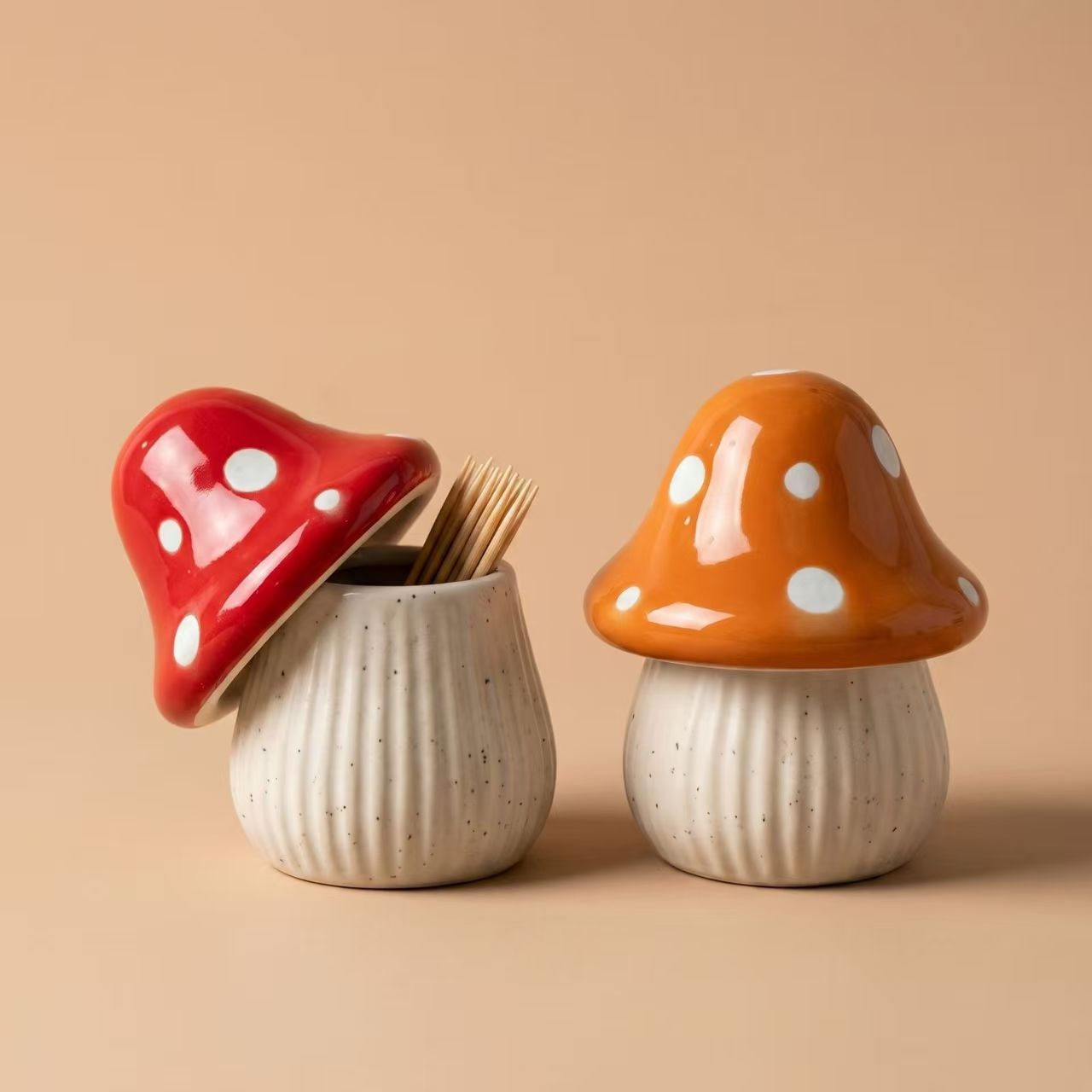 Cartoon Mushroom Ceramic Stora - Food Storage For Room review and price