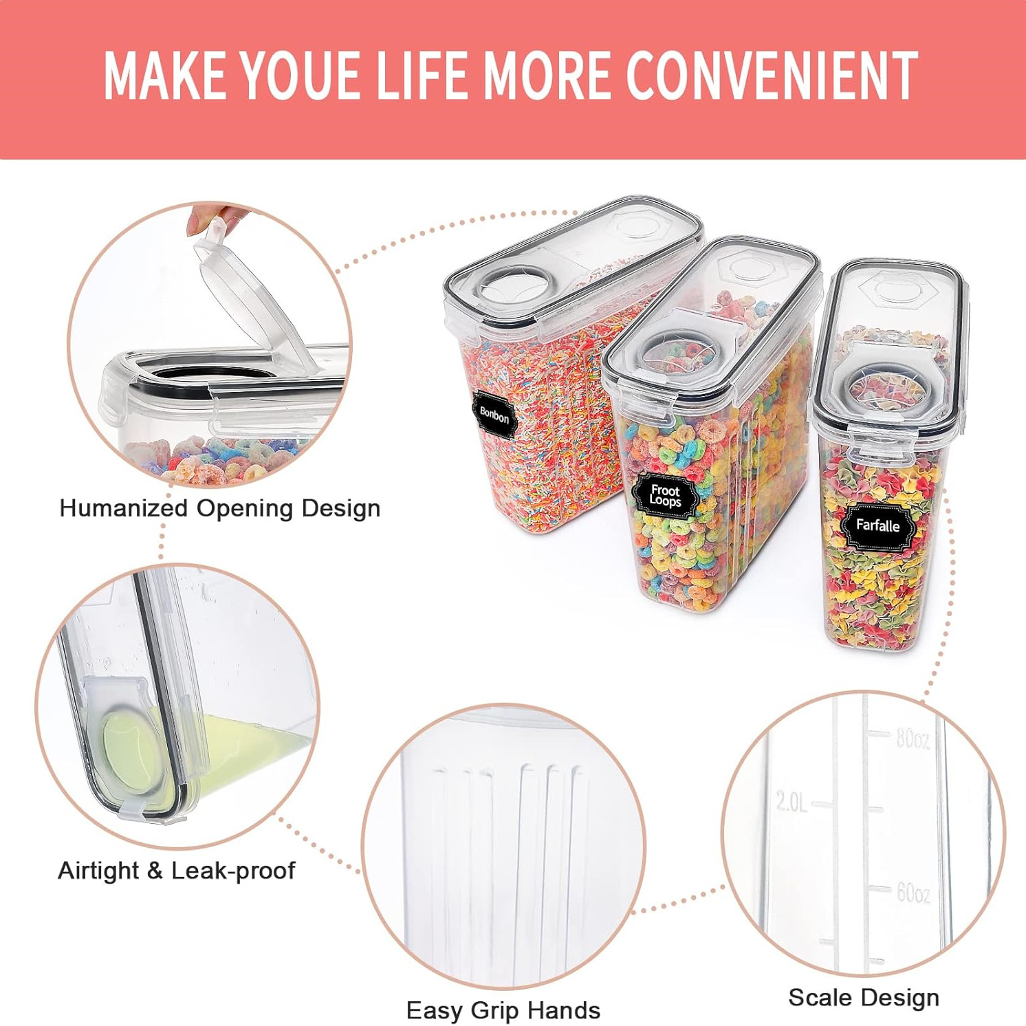 2.5L Cereal Storage Containers - Airtight Cereal Jar review and price