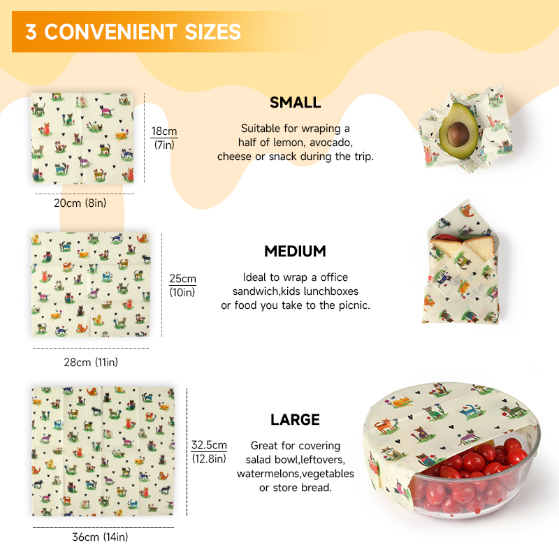 6 Packs (2S. 2M, 2L) Reusable  - Beeswax Food Wrap review and price