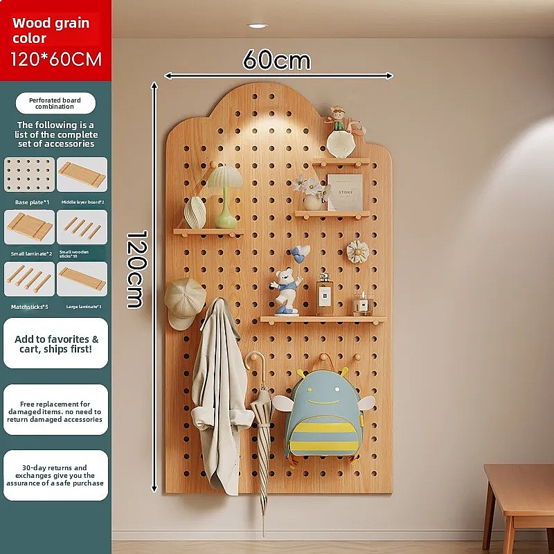 Solid Wood Pegboard Storage Sh - Food Storage For Room review and price