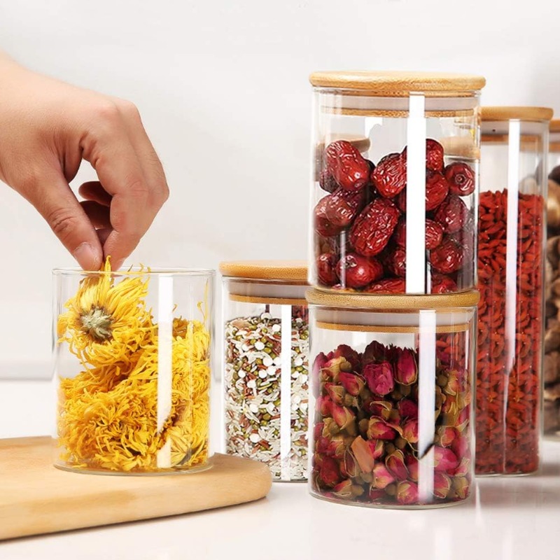 12 Glass Jars Set with Bamboo  - Airtight Cereal Jar review and price