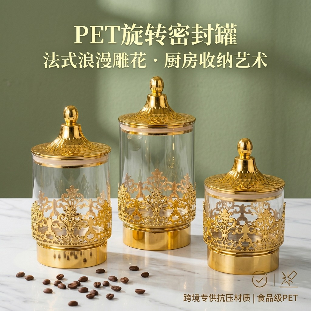 European Transparent Gold-plat - Food Storage For Room review and price