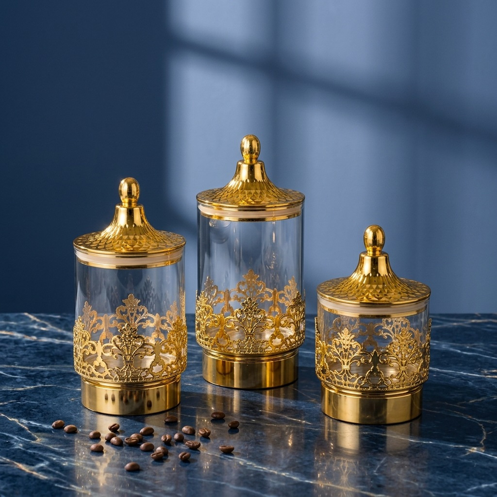 European Transparent Gold-plat - Food Storage For Room review and price