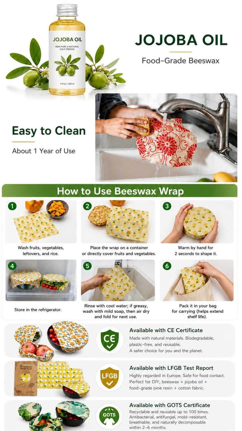9pcs Multi Size Beeswax Food W - Beeswax Food Wrap review and price